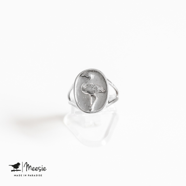 Ring Zegelring Flamingo zilver Ring Zegelring Flamingo zilver